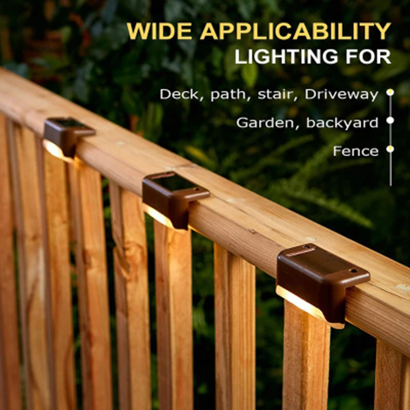 16pcs/lot Solar Led Ight Outdoor Waterproof Courtyard Stair Step Light Solar Lamp for Garden Fence Deck Patio Pathway Lighting