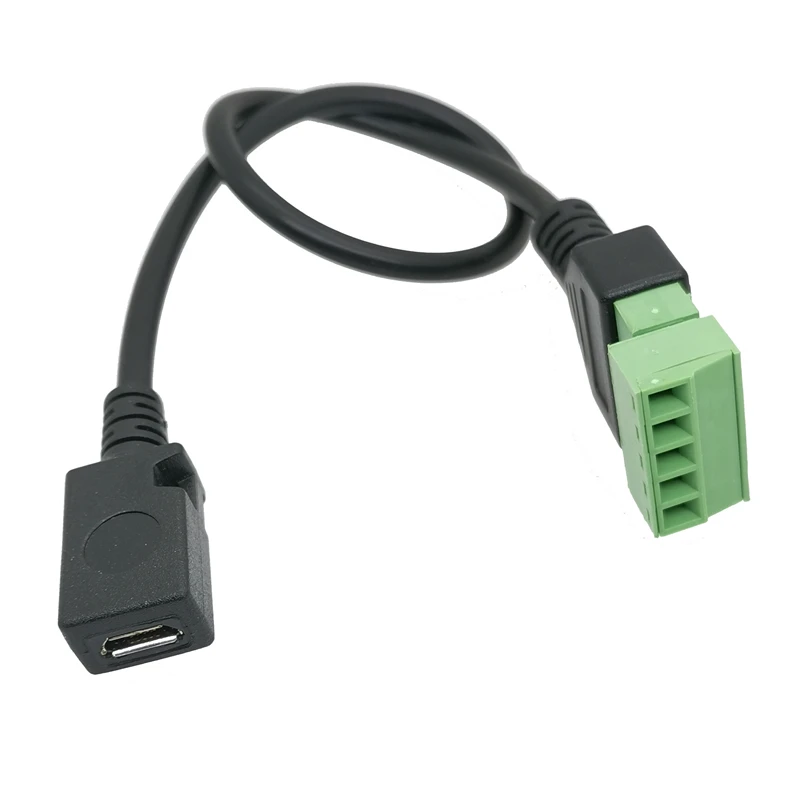 USB 2,0 Женский B Micro usb mini usb type-C Мужской до 5 Pin женский болт винтовой разъем с экранированной клеммой Кабель-адаптер 1 фут - Цвет: 5micro usb female