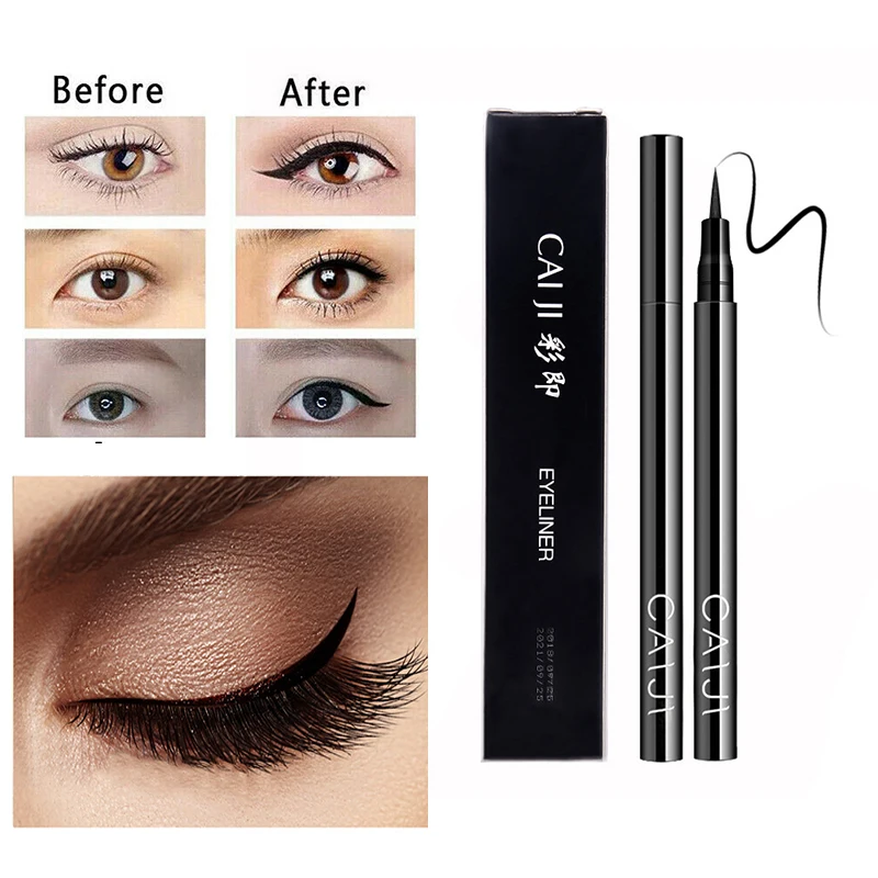 Professional Black Liquid Eyeliner Quick Drying Waterproof Matte Eyeliner Durable Makeup Not Blooming Eye Makeup Tools TSLM1