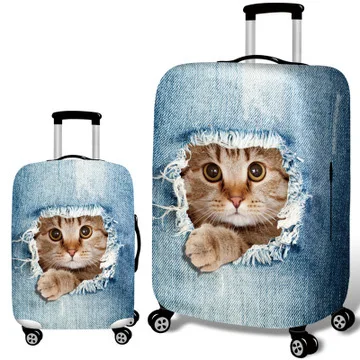 Animal Cat Travel Luggage Cover Protective Suitcase Cover Trolley Case Accessories Travel Luggage Dust Cover for 18 To 30 Inch