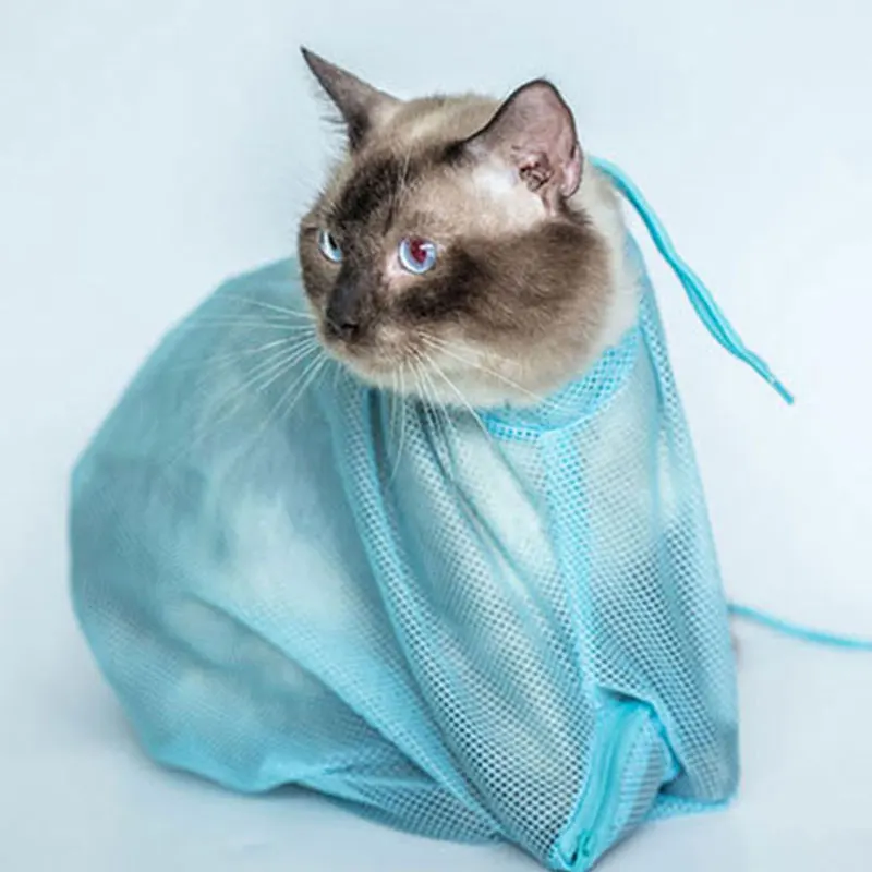

Multifunctional Pet Soft Cat Grooming Restraint Bag For Bath Adjustable Cat Washing Shower Mesh Bags Pet Nail Trimming Bags