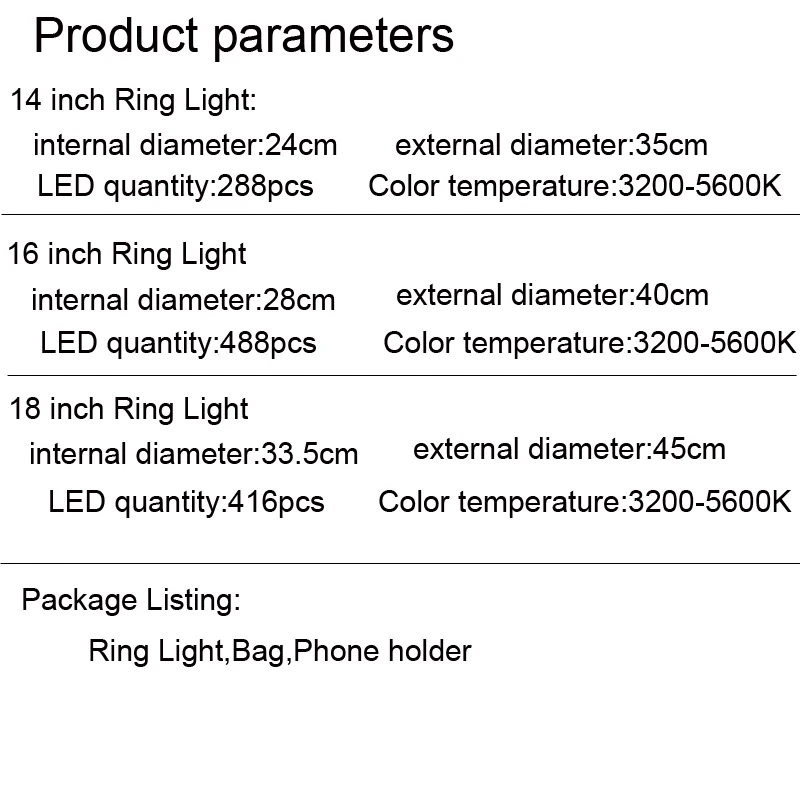 Photo Studio Led Ring Light Selfie Stepless Lighting Dimmable for youtube Video 3200-5600K Photogra - 33047943527