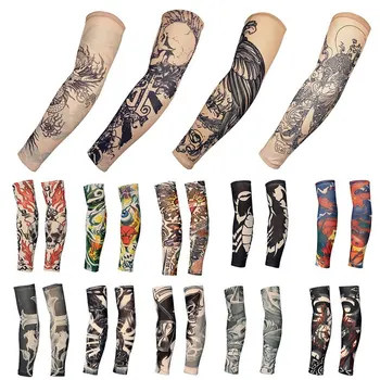 

1PC Outdoor Cycling Sleeves 3D Tattoo Printed Armwarmer UV Protection MTB Bike Bicycle Sleeve Arm Protection Ridding Arm Sleeves
