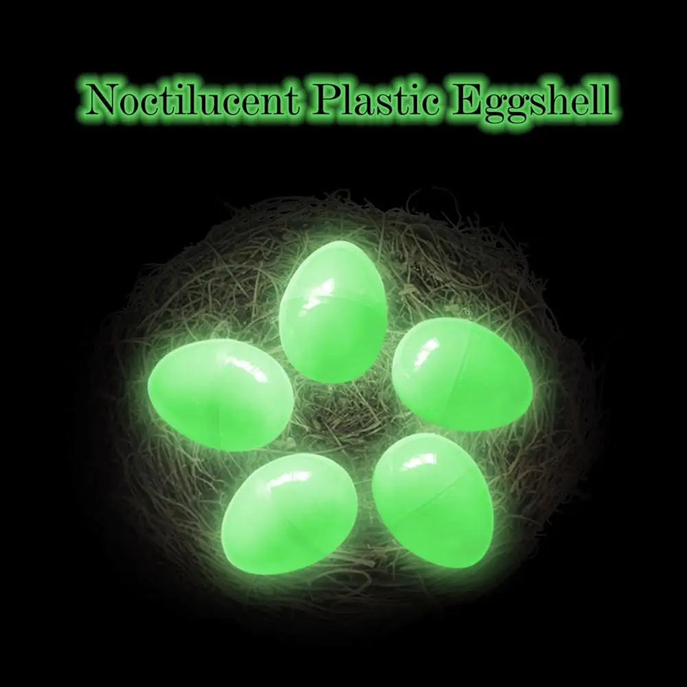 6Pcs Easter Luminous Plastic dinosaur Egg Shell Party Favors glow in the dark kids toys fluorescent Candy box Storage Container |