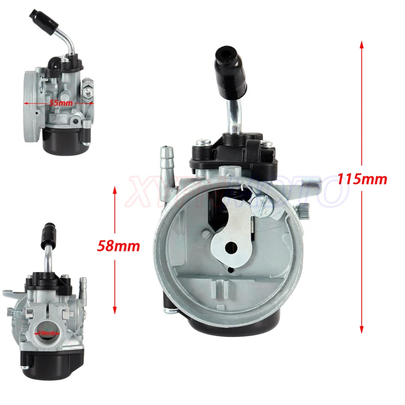 Carburatore Moto 14Mm 37Cc Carb Raffreddato Ad Acqua Modifica Per 43 47Cc 49Cc 2 Tempi Mini Moto Pocket Bike Dirt Pit Bike Atv Quad