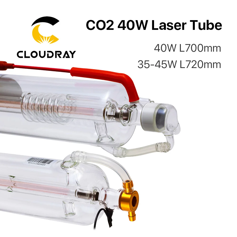 Cloudray Co2 Glass Laser Tube 700MM 40W Lamp for CO2 Laser Engraving Machine 