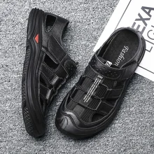 Sandles/мужские летние сандалии; Кожаные классические туфли ручной работы в римском стиле; прогулочная обувь с перфорацией; модельная обувь на платформе; sandalia masculina