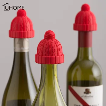 

Silicone Red Hat Wine Stoppers Food Grade Beer Beverage Bottle Cap for Birthday Party Decorations Wedding Xmas Wine Bottle Decor