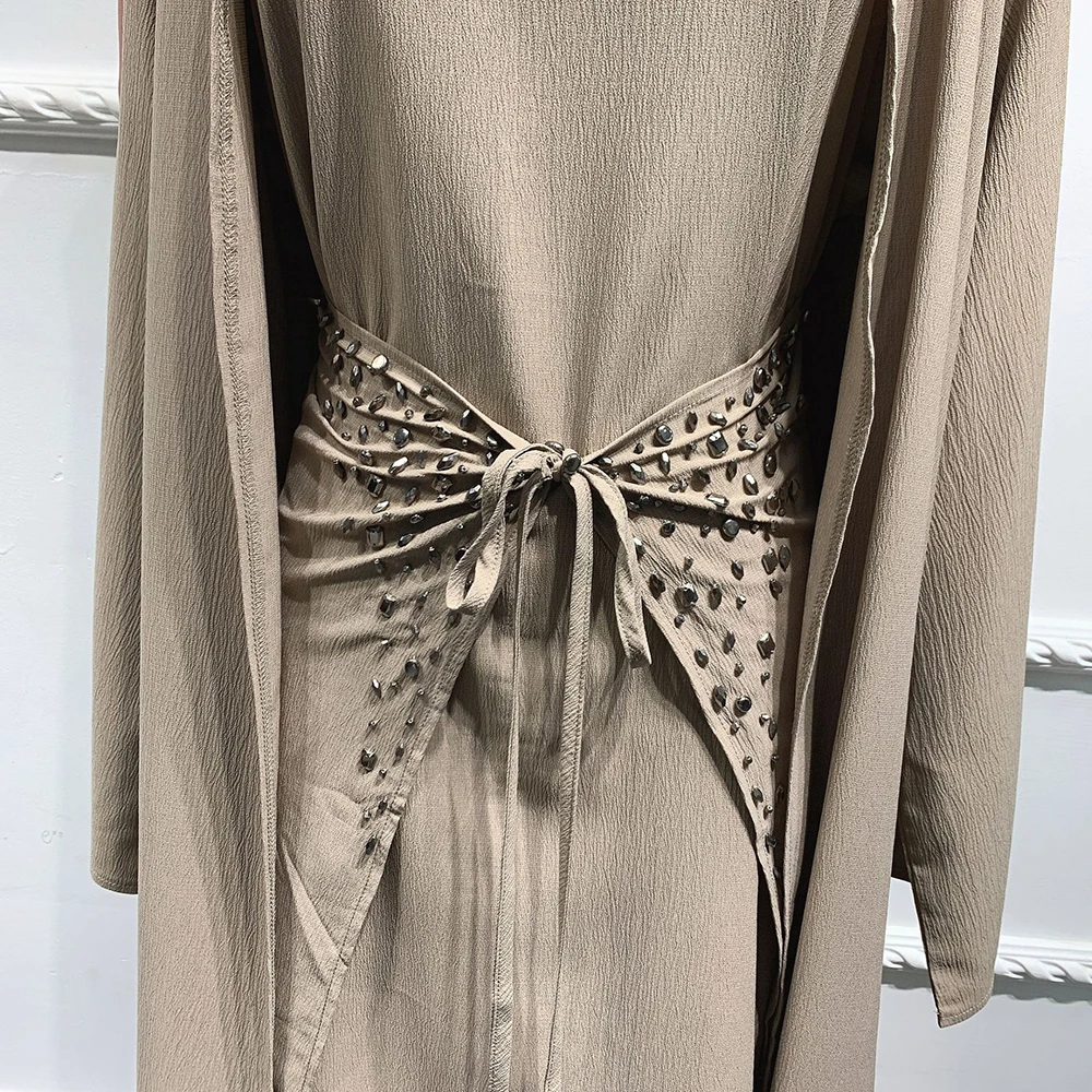 Muslim Dress Open Abaya Dubai Turkey Islam Arabic Sets for Women