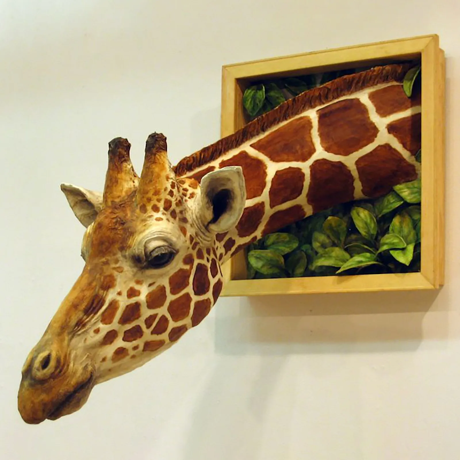 Vintage Wall Mounted Resin Sculpture Giraffe Ornament Hanging Statue Home Decor 