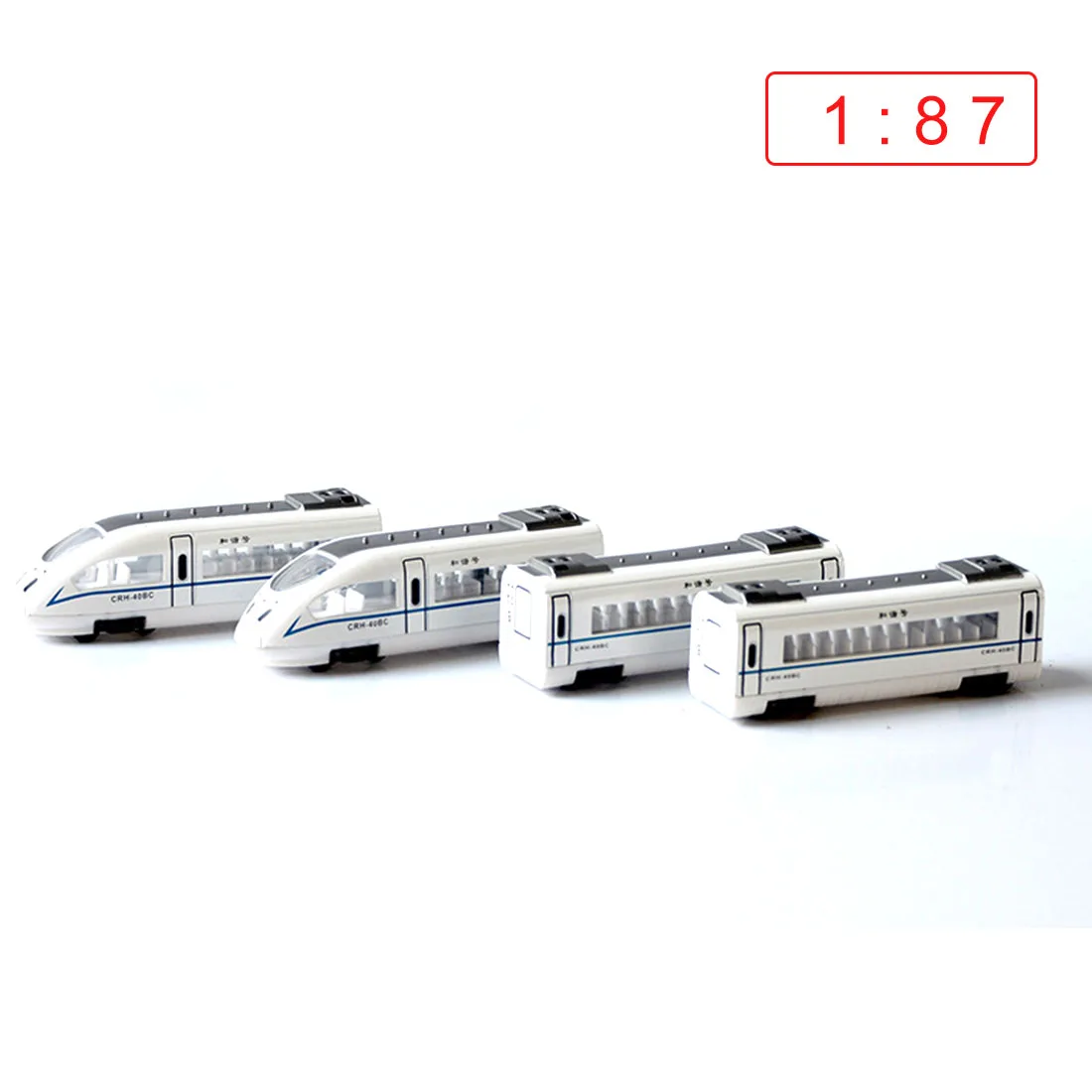 

4Pcs 1:87 HO Scale Harmony Train Pull Back Cars Model Sand Table Scene Ornaments - Random Color