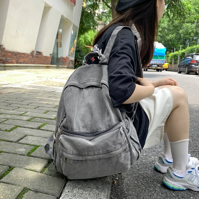 Fashion Korean Canvas Backpack Women Girl  Small Canvas Backpack Girl -  Korean Style - Aliexpress