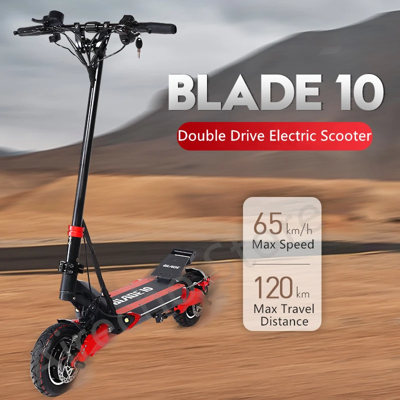 10 дюймов внедорожник лезвие KickScooter умный электрический скутер 52 в 2000 Вт складной