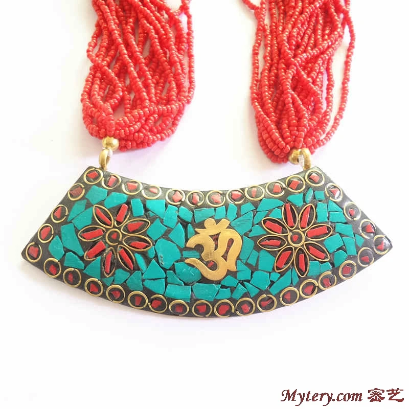 

Tibetan Jewerly Nepal Big Vintage Pendants Necklace Tribal Fashion TNL556