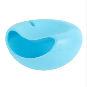 

Plastic Double Layer Dry Fruit Melon Seeds Nut Containers Snacks Storage Box Holder Plate Organizer With Mobile Phone Stand