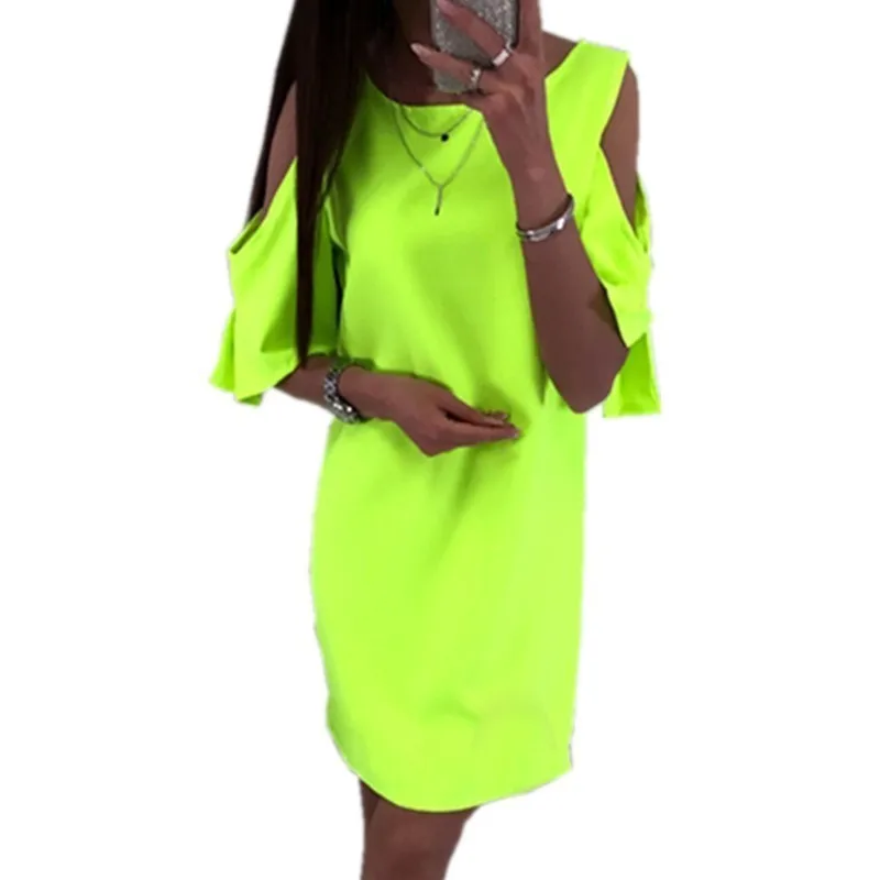 neon green plus size dress