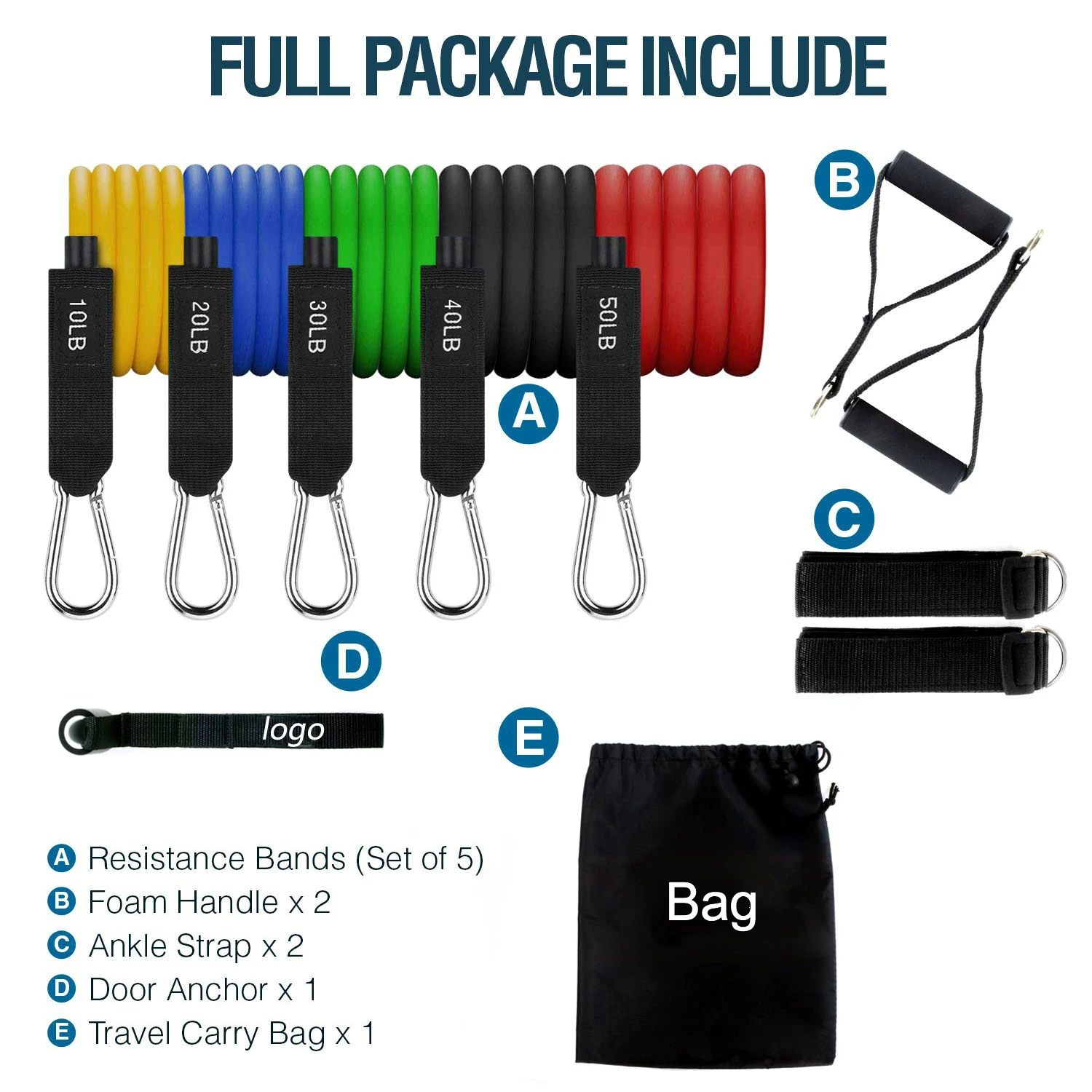 

11pcs Push Pull Training Rope for Exercise At Home Elastic Resistance Bands Strength Training Rubber Band Workout Yoga Sport