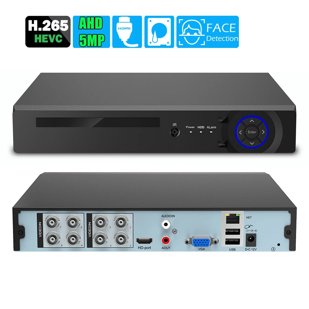 Камера видеонаблюдения 6 в 1 4 канала 8 каналов 5 МП 1080P AHD DVR 3G Wi Fi гибридный видеорегистратор NVR аналоговая
