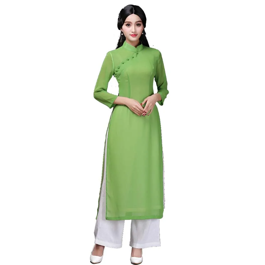 Cheongsam, элегантное, темпераментное, женское, 2 шт., cheongsam, ретро, китайское, женское, длинное платье, тонкий, национальный язык, воротник cheongsam - Цвет: color D