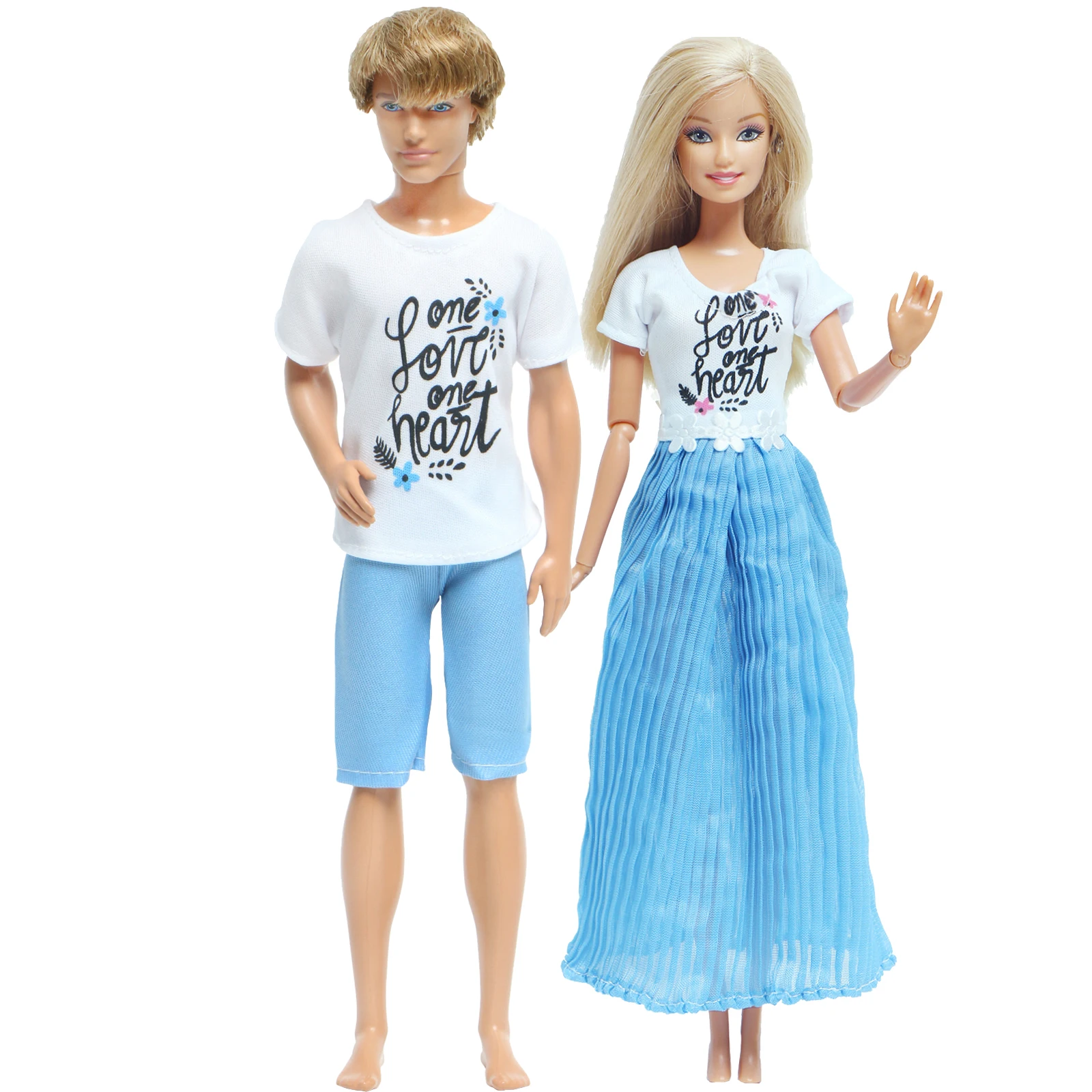 Doll Dress 2 Set Couples Wear Outfit Mini Princess Gown Men Suit Trousers Party Wear Clothes for 30cm 11.5 Inch Doll Accessories doll clothes