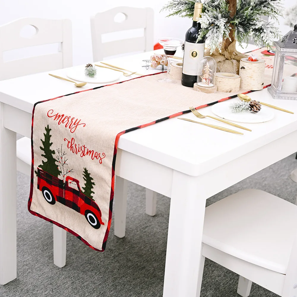 Christmas Table Runner Plaid for Thanksgiving Daily Decoration | Дом и сад