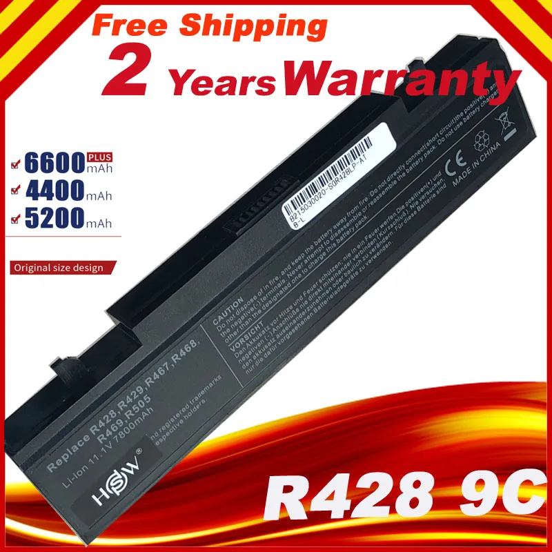 9 ячеек 6600 мАч аккумулятор для SAMSUNG R458 R519 R522 R580 R428 R429 AA-PB9NC5B AA-PL9NC2B AA-PL9NC6W AA-PB9NC6B AA-PB9NS6B |