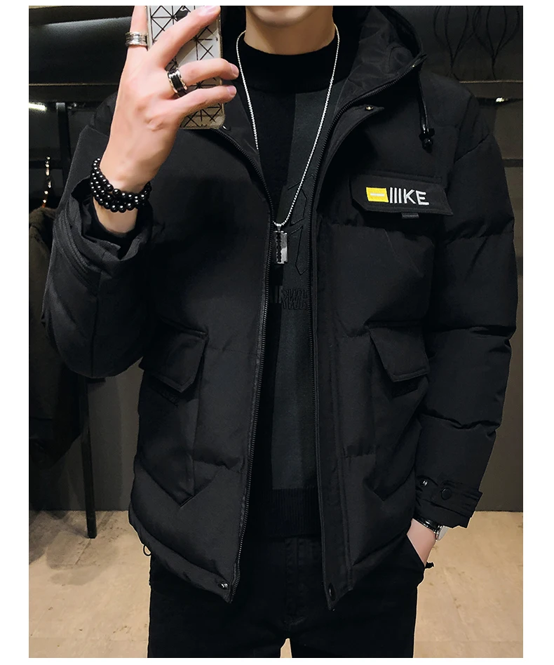 Liketkit Men's Winter Parkas Male Pockets Solid Thick Safari Hooded Jackets Coats Men Oversize Windbreaker Plus Size L-8XL