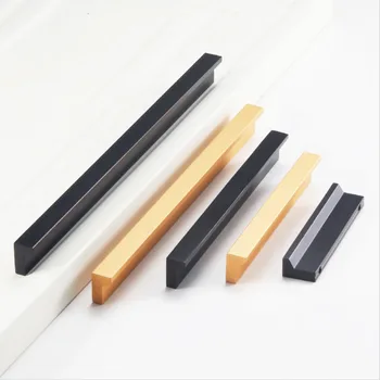 

Furniture cabinet door handle Aluminum golden/black handles Wardrobe long handle Drawer knob Kitchen Bathroom hardware pulls