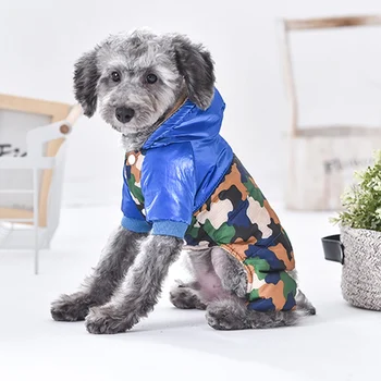 

Stitched Printed Jumpsuit for dogs Pet Dog Clothes Winter Warm Cotton four-legged Pet Coats Waterproof Jacket Puppy Coat
