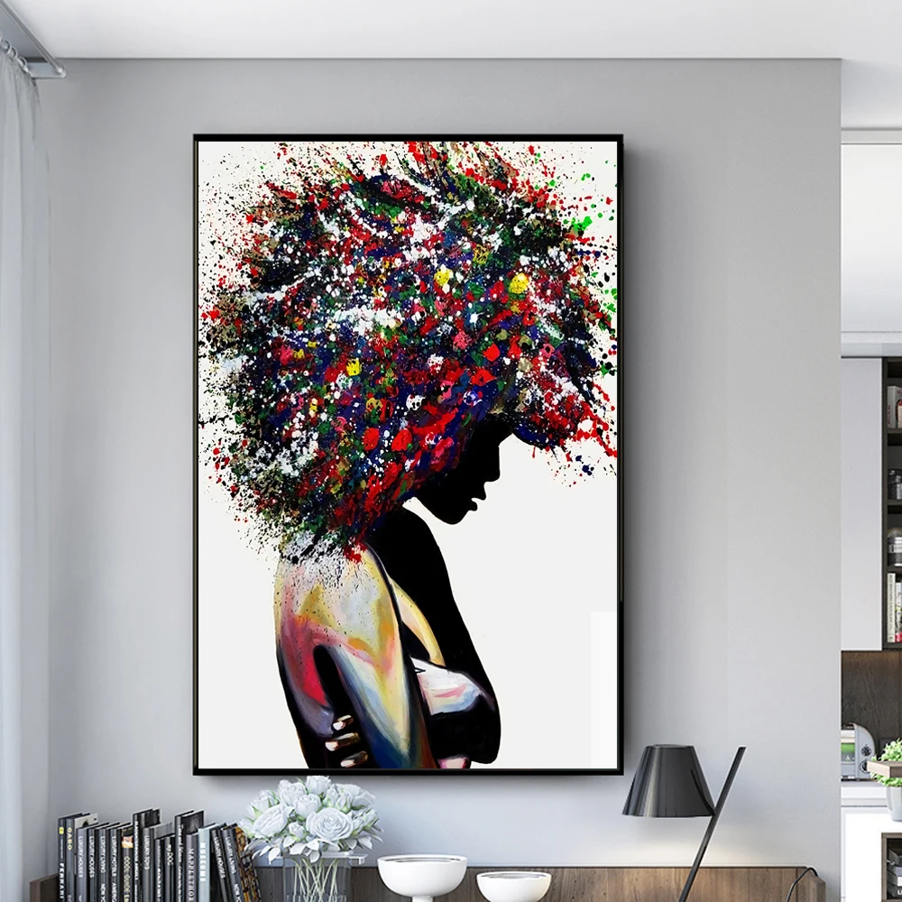 

Graffiti Art Black Woman Canvas Paintings On the Wall Posters And Prints African Woman Wall Art Modern Pictures for Home Design