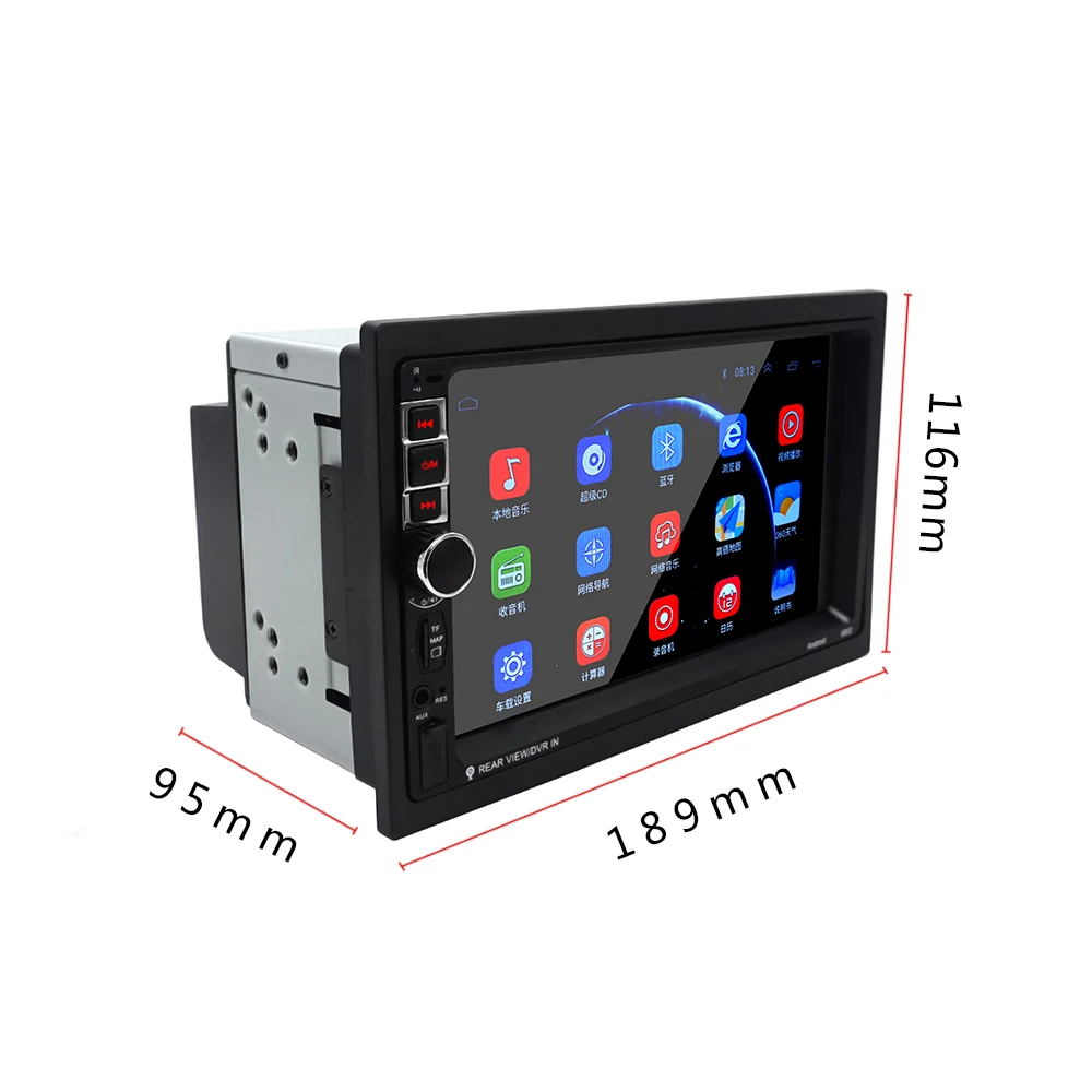 7 дюймов 2 Din Android 8,1 автомобиля MP5 плеер 1+ 16G стерео радио WI-FI 3g gps FM Bluetooth TF карта USB с 4-светодиодный заднего вида Камера
