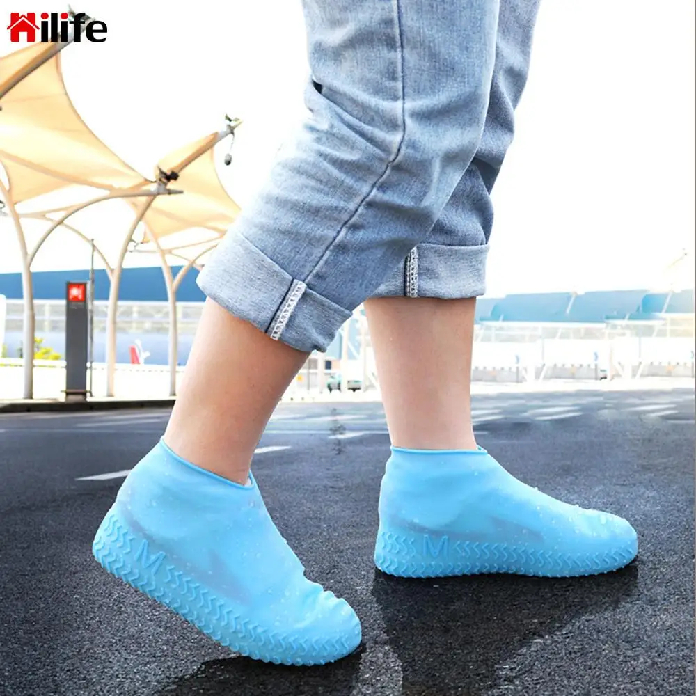 1 Pair Waterproof Non-Slip Silicone Shoes Boots Rain Cover for Shoes Outdoor Use 