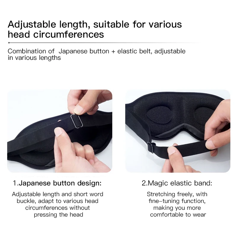 3D Sleep Mask Eyeshade Blockout Light Eyepatch Sleeping Mask For Eye Women Men Blindfold Nap Travel Relax Sleeping Aid