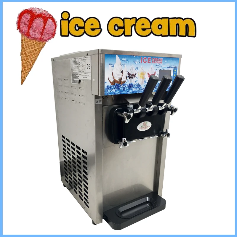 Ice Cream Machine Desktop Three Color Ice Cream Machine Stainless Steel