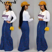 Yooneedi, осенний дизайн, высокая уличная Женская юбка, цветная, одноцветная, на пуговицах, масло летит, женские макси юбки YD8148