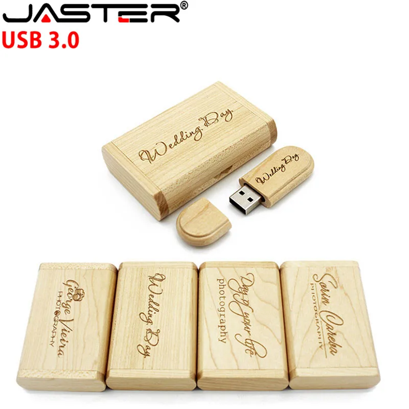 JASTER usb 3,0 реальная емкость деревянная 64 ГБ 32 ГБ 16 ГБ 8 ГБ флеш-накопитель usb 3,0 карта памяти Упаковочная коробка флешка