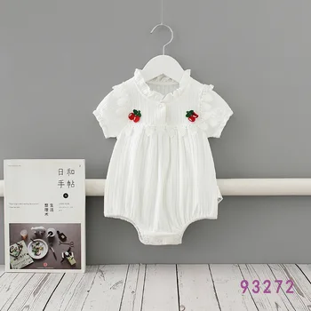 

Fashion Girl Summer Jumpsuit baby outfit dress Sweet Cherry girl princes Cotton Clothes newborn baby costume toddler romper