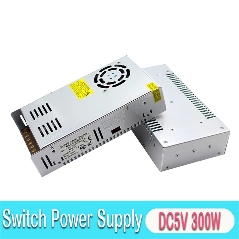 Регулируемый переключатель питания DC 5V 60A 300W трансформатор драйвера переменного тока в DC5V SMPS для светодиодный USB дисплей освещение монитор CCTV