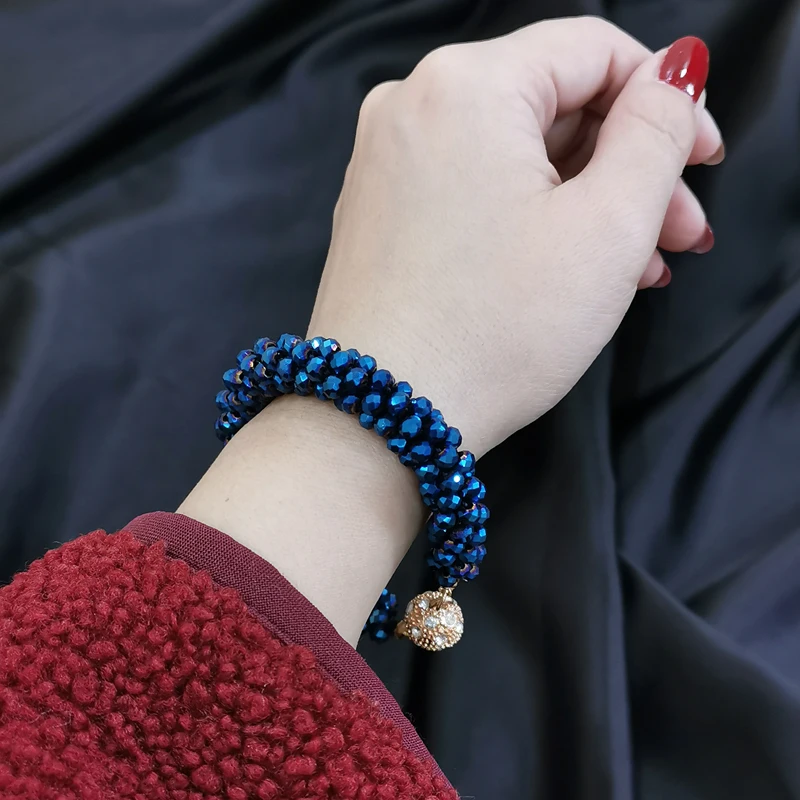 SINLEERY Fashion Crystal Beads Chunky Bracelet Bangle For Women Accessories Jewelry SL456 SSK - Image 6