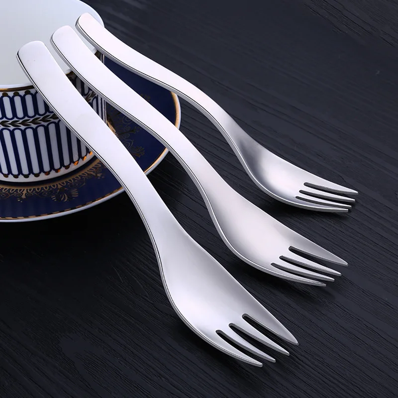 

[Promotion] 304 Stainless Steel Knife, Fork And Spoon Western Tableware niu crisp thin fritter twist Dessert Fork Thick Tablewar
