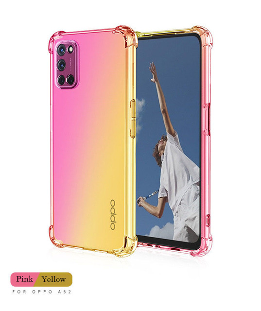 Colorful Transparent Gradient Phone Cases For OPPO A53 A33 2020 A32 A53S A15 A15S A72 A73 5G A3 A71 Case Protective Shell
