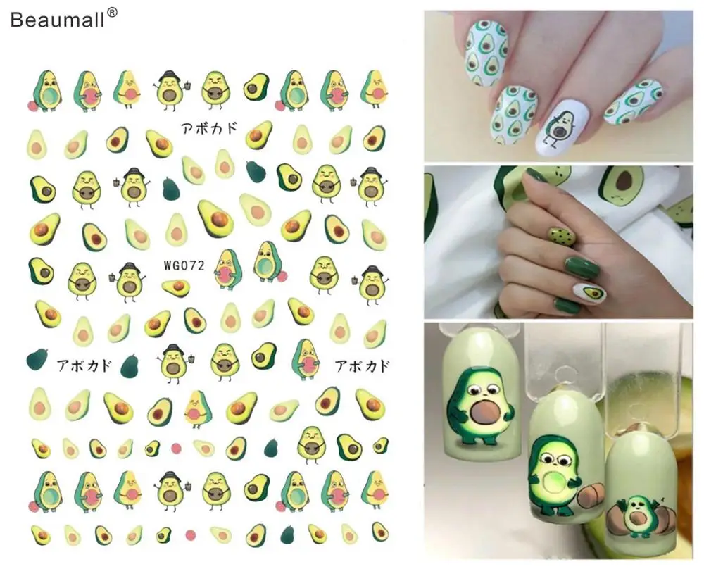 Cheap Fruits Florals Elegant Nails Art Manicure Back Glue Decal Decorations Design Nail Sticker R6qEl0Zoy