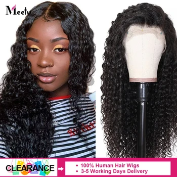 

13x4 Lace Front Human Hair Wigs Pre-plucked With Baby Hair Brazilian Deep Wave Remy Human Hair 150% Lace Front Wigs For Women
