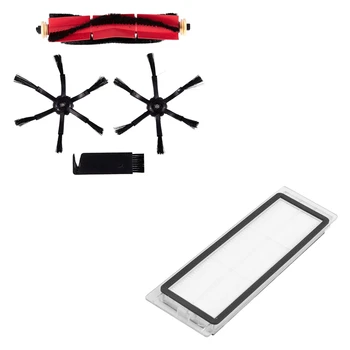 

Fit Xiaomi HEPA Washable Filter for Mijia & Black 6-Arms Side Brushes+Detachable Main Brush with Tool