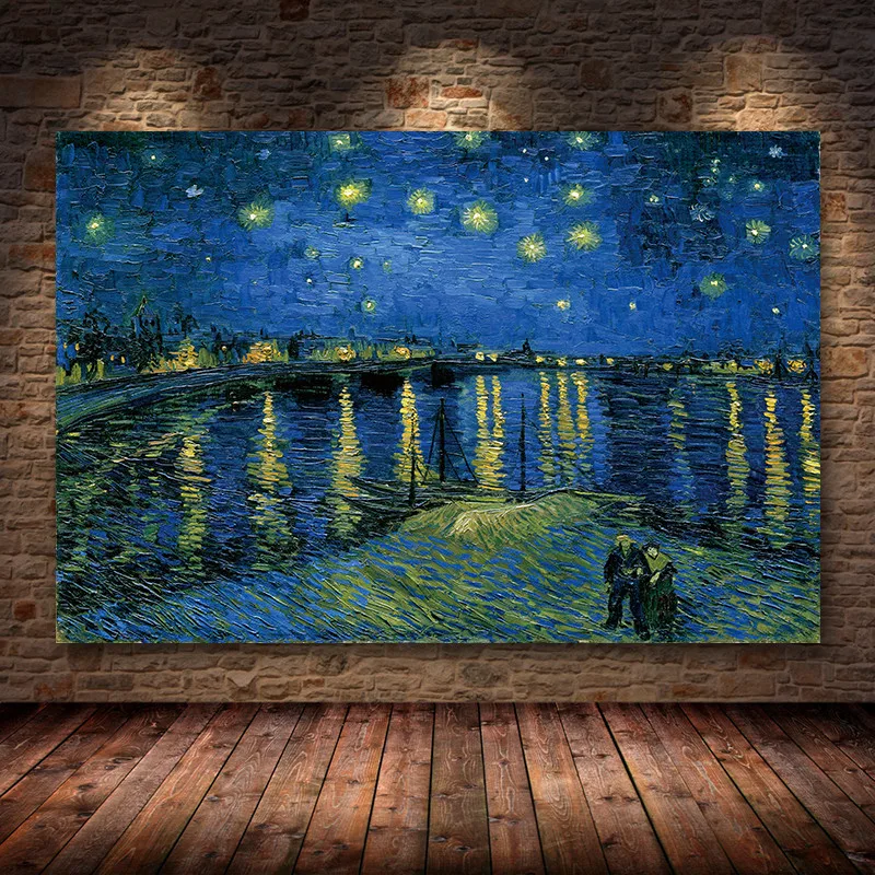 

Van Gogh Starry Night Canvas Paintings Replica On The Wall Impressionist Starry Night Canvas Pictures For Living Room Cuadros