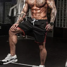 Новинка, летние шорты для спортзала, мужские шорты для фитнеса, штаны для бодибилдинга, тренировок, бегунов, сетчатые быстросохнущие пляжные шорты, мужская спортивная одежда