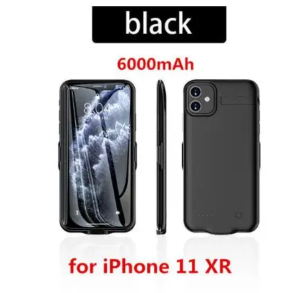 5500/6000 мАч чехол для зарядного устройства для iPhone 11 X XR XS Max внешний аккумулятор чехол для зарядки для iPhone 11 Pro Max чехол для аккумулятора - Цвет: for iphone11 XR