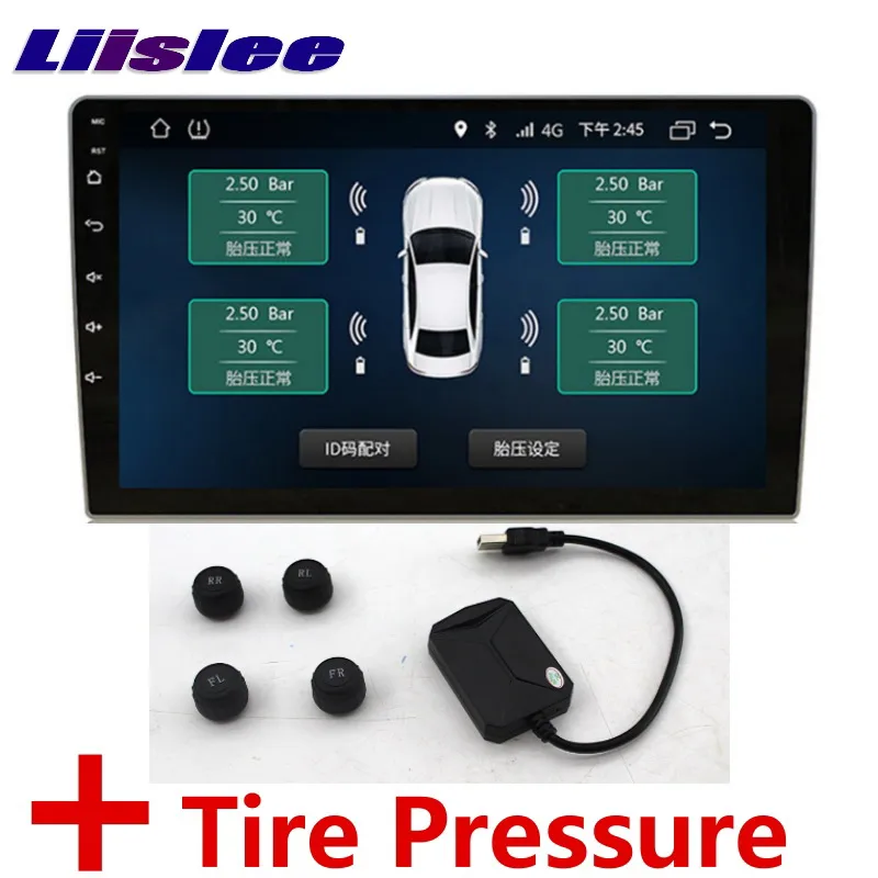 Liandlee TPMS Car Tire Pressure Accessories Monitoring System Display Sensors Android Navi Tyre Pressure Alarm USB External
