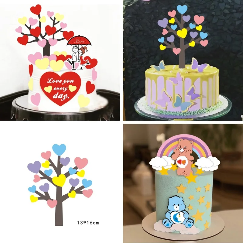 

Wedding bear Cake Topper Happy Birthday Cake decoration Top Flags for Birthday Party Baking Supplies Festive dessert table adorn