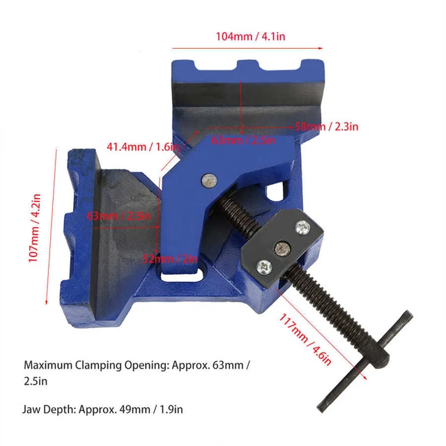 Corner Clamp, 90 Degrees Sturdy Durable 90 Degree Right Angle Clamp For  Woodworking